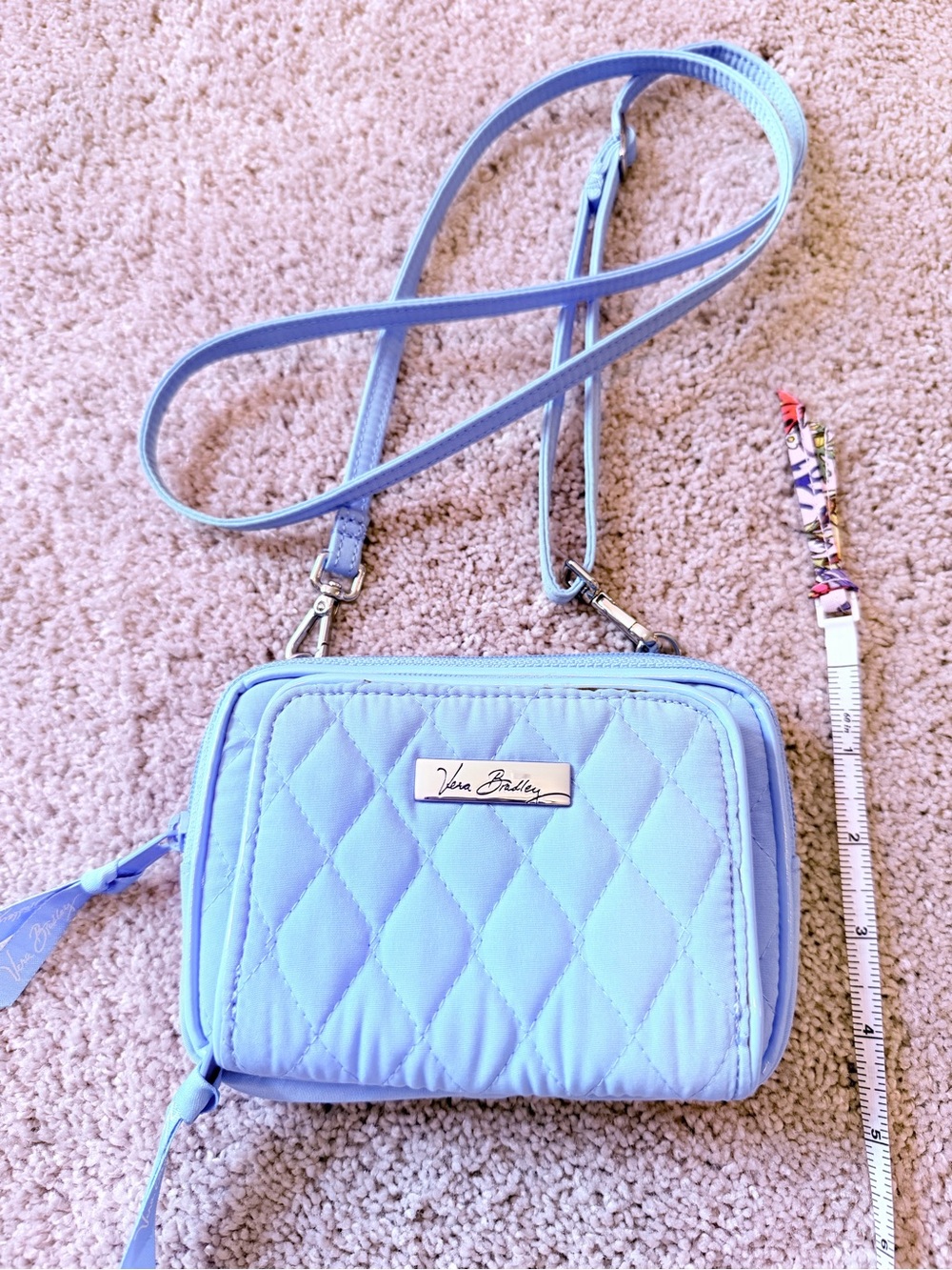 Vera Bradley Quilted Sky Blue Crossbody Bag